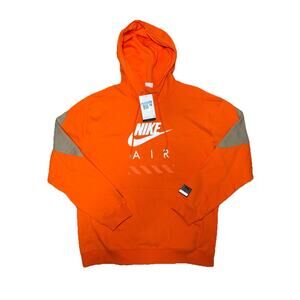 Nike Air Fleece Hoodie Sweatshirt HJ0273-819 Orange $80 Men's Size M Loose Fit